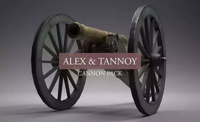 1835 Field Cannon Pack 3D model