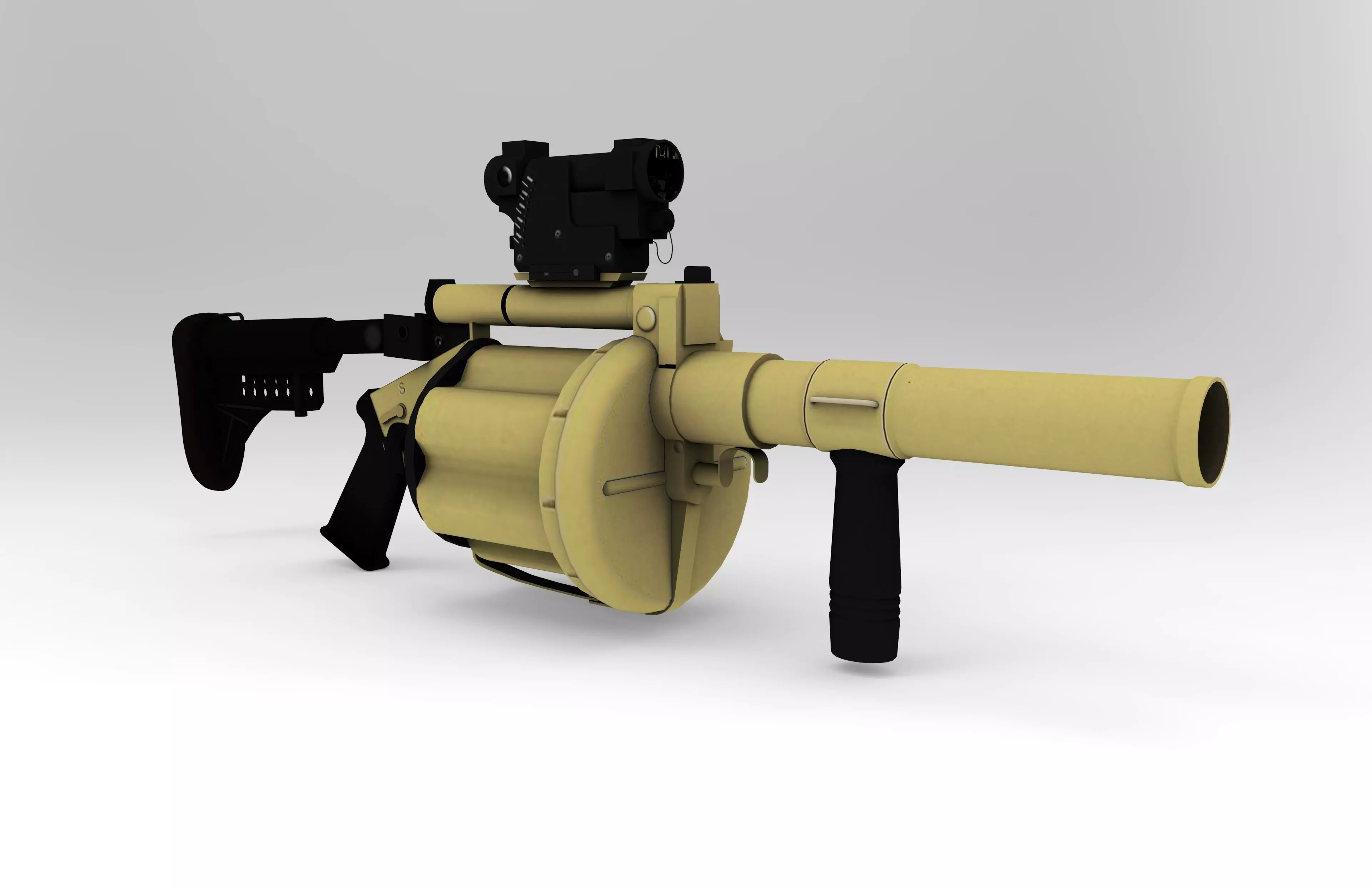 M30 Grenad Launcher Low-poly 3D model_0