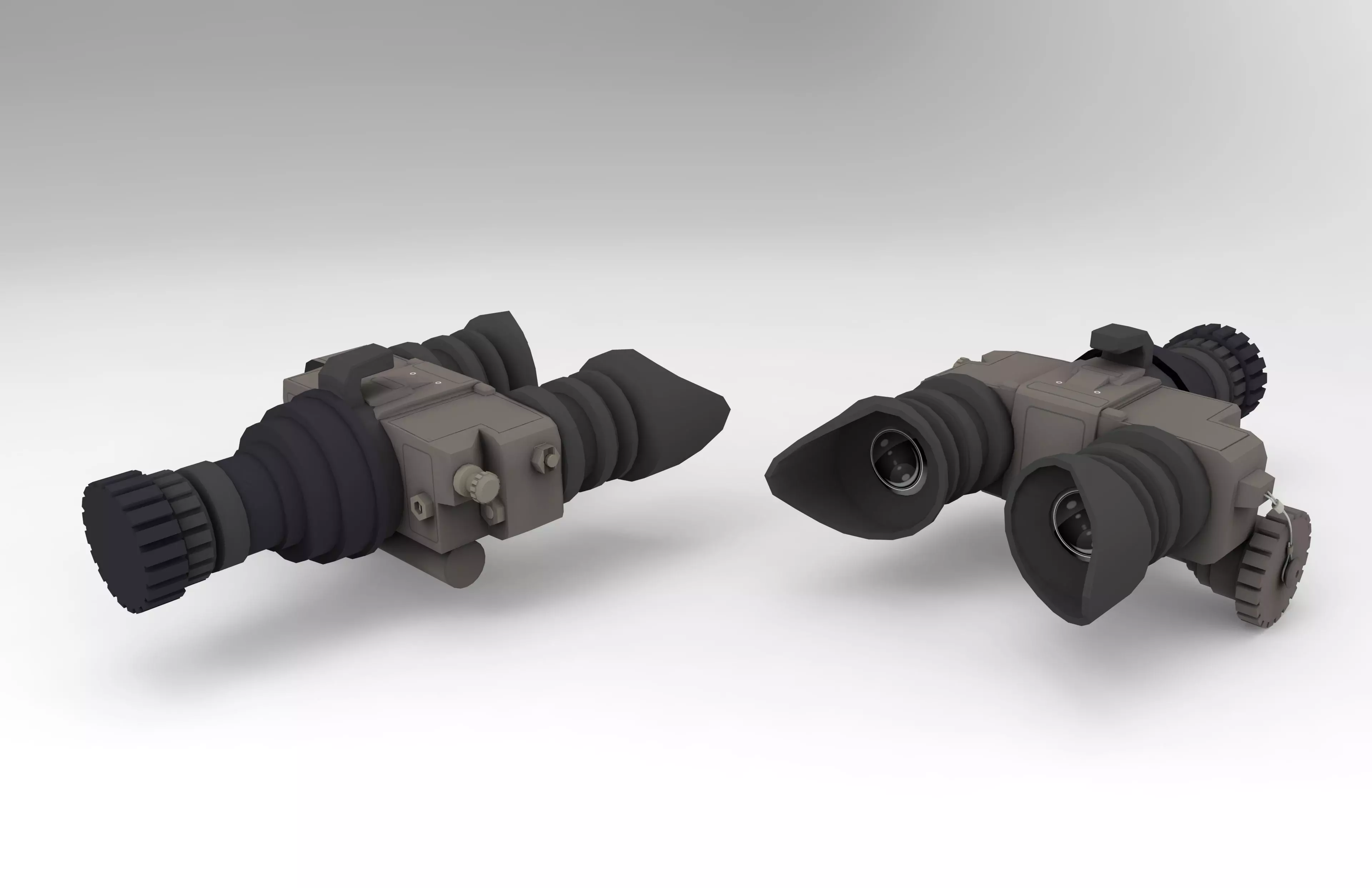 Binacular C pair of binoculars Low-poly 3D model_0