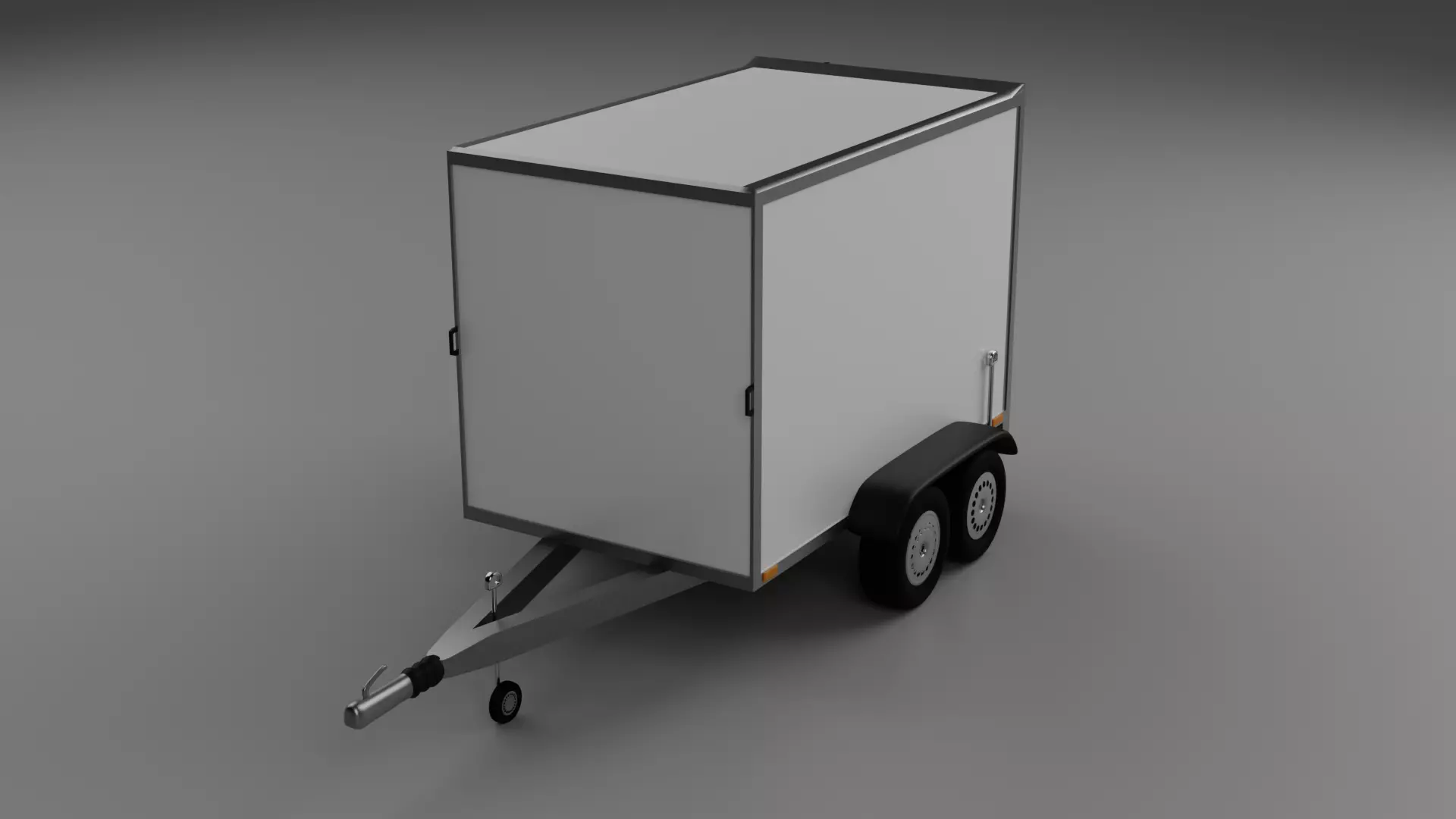 Car Trailer closed Koffer PKW Anhanger 3D model_0