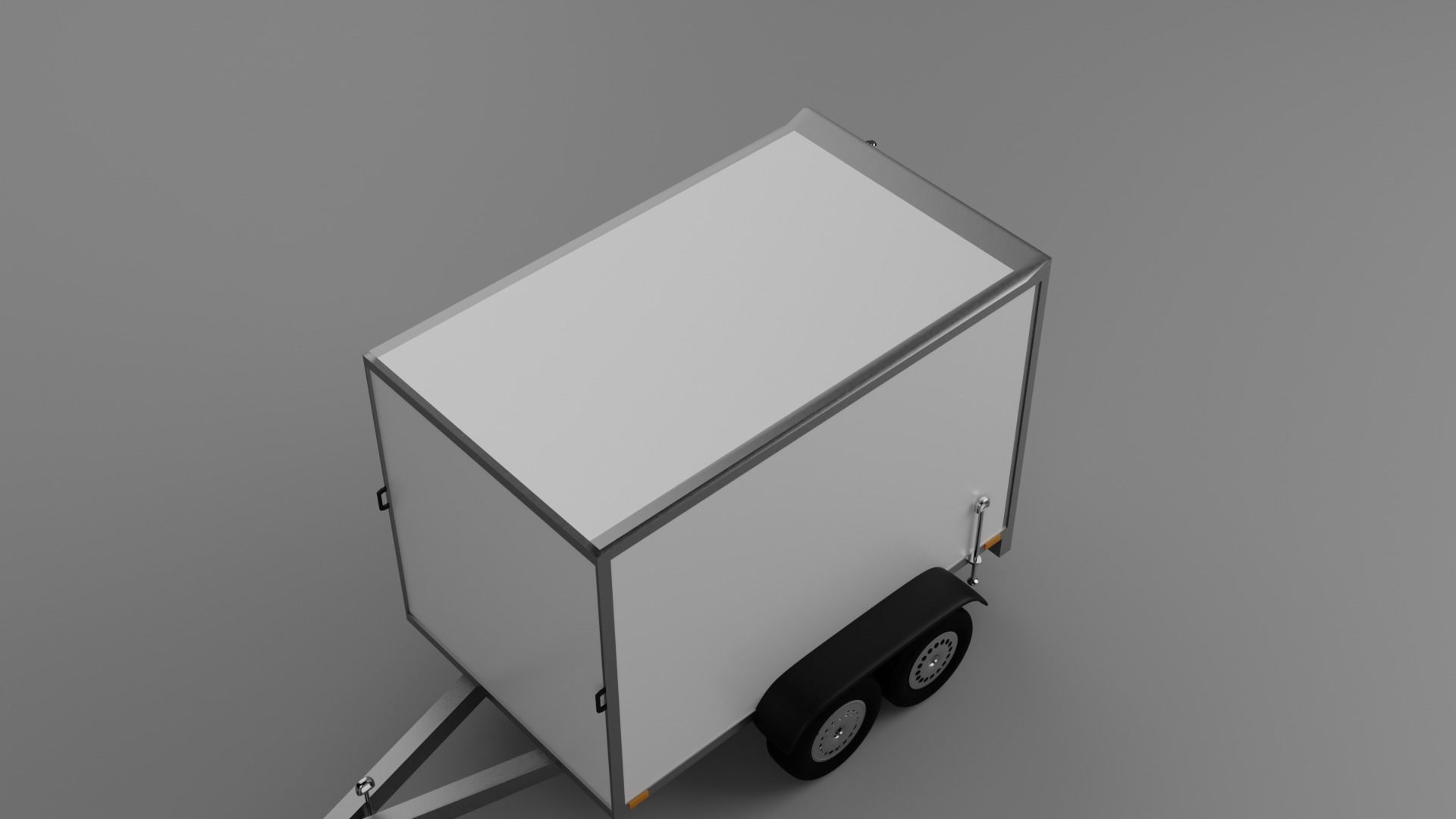 Car Trailer closed Koffer PKW Anhanger 3D model_5