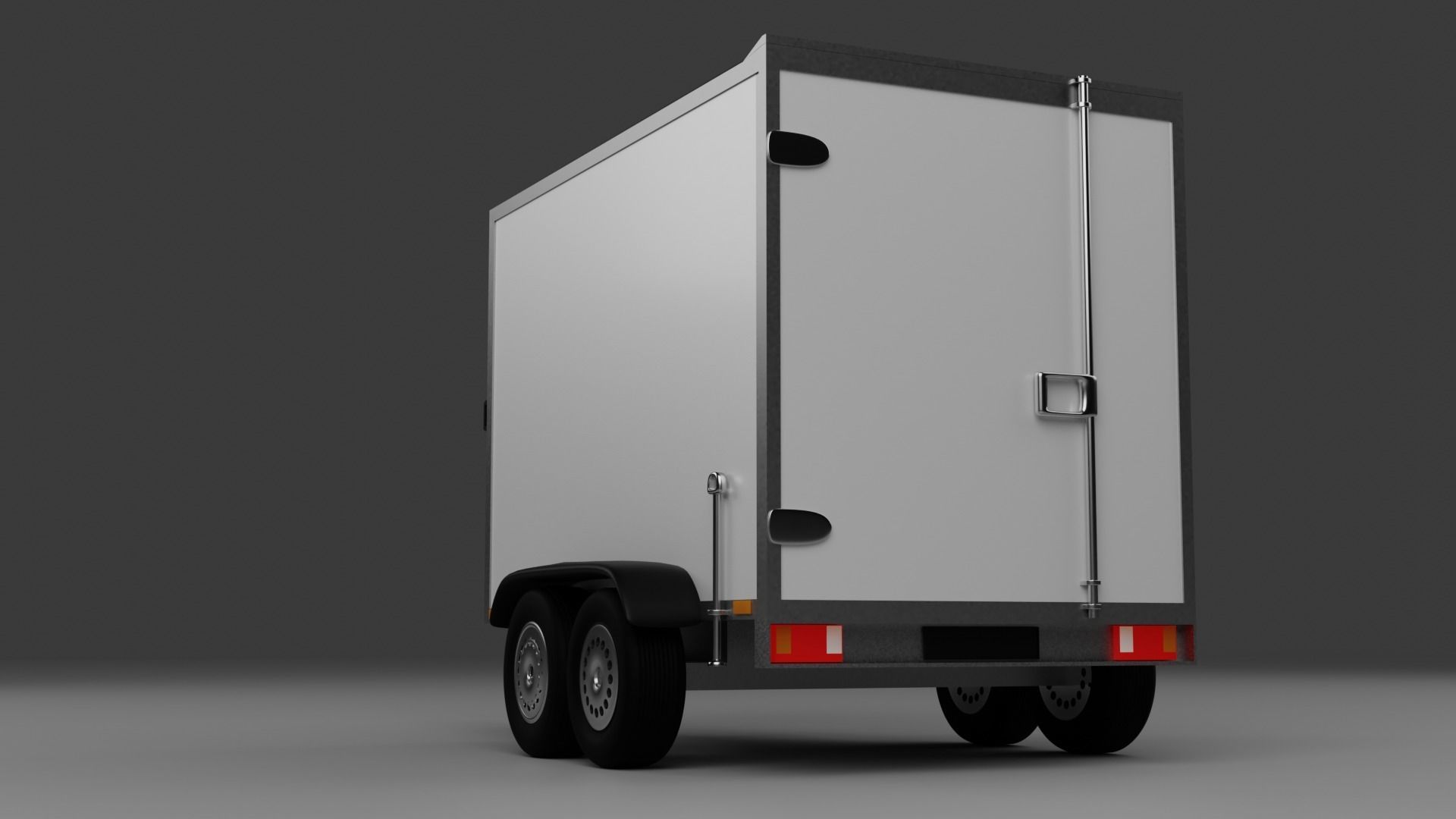 Car Trailer closed Koffer PKW Anhanger 3D model_4