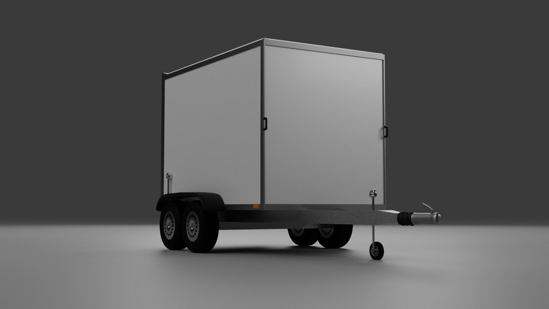 Car Trailer closed Koffer PKW Anhanger 3D model_3