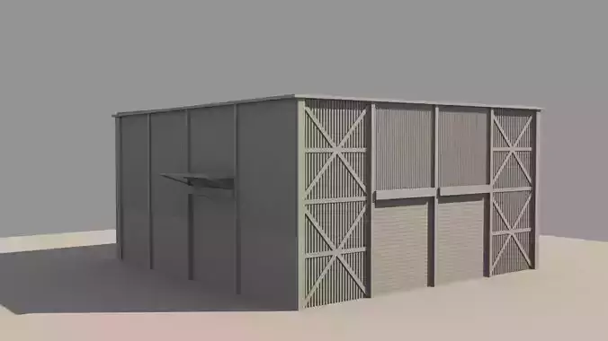 Godown or warehouse or storage place 3D model
