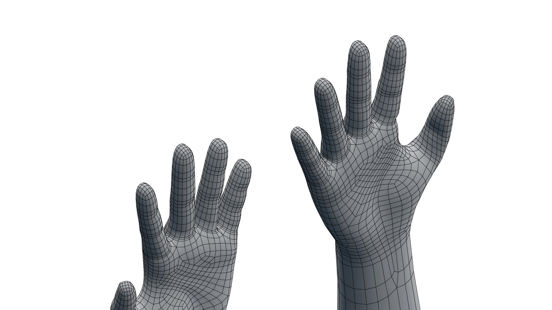 Rigged Hand With PBR Materials and Multiple Skins Low-poly 3D model_18