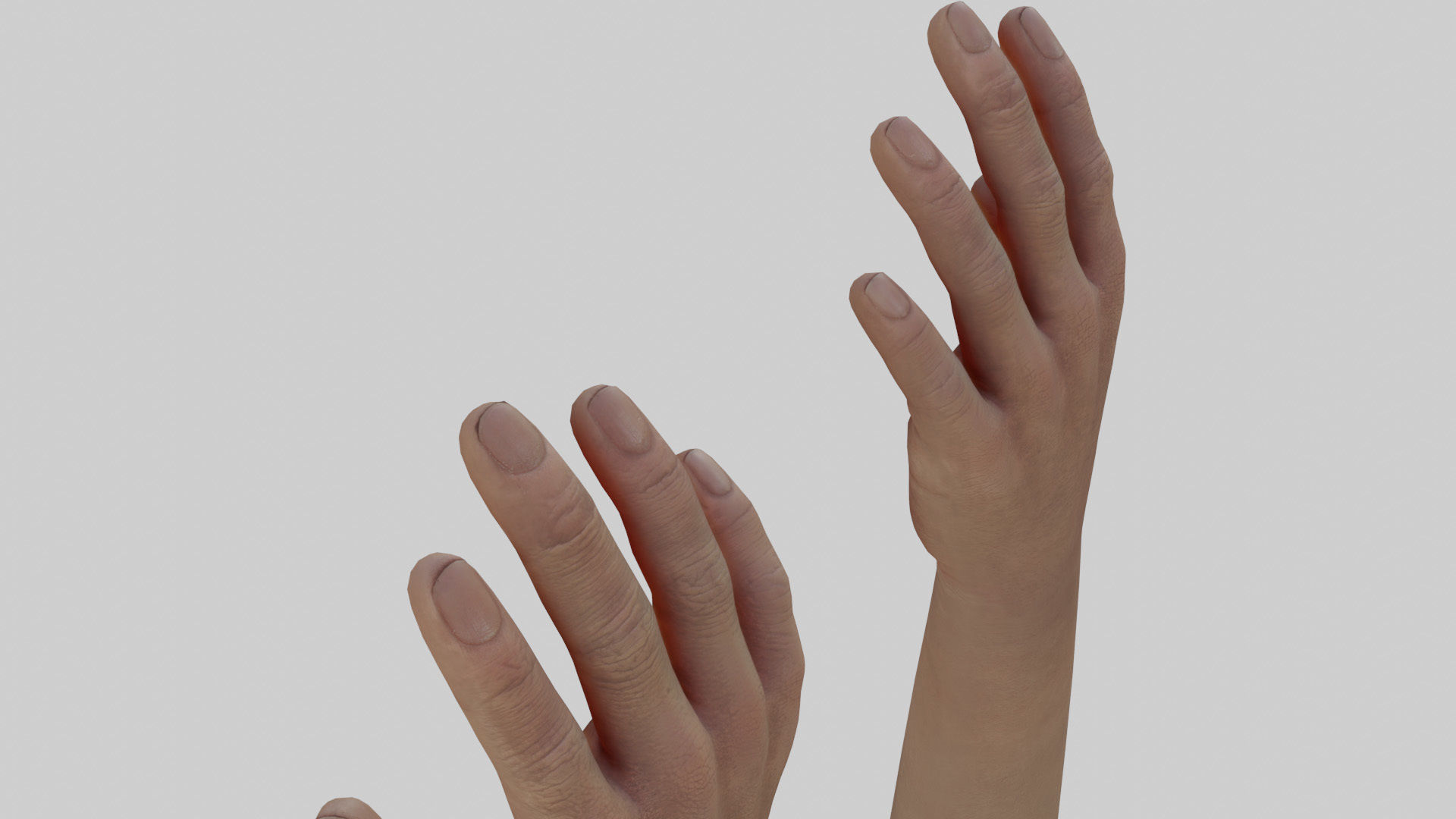 Rigged Hand With PBR Materials and Multiple Skins Low-poly 3D model_8