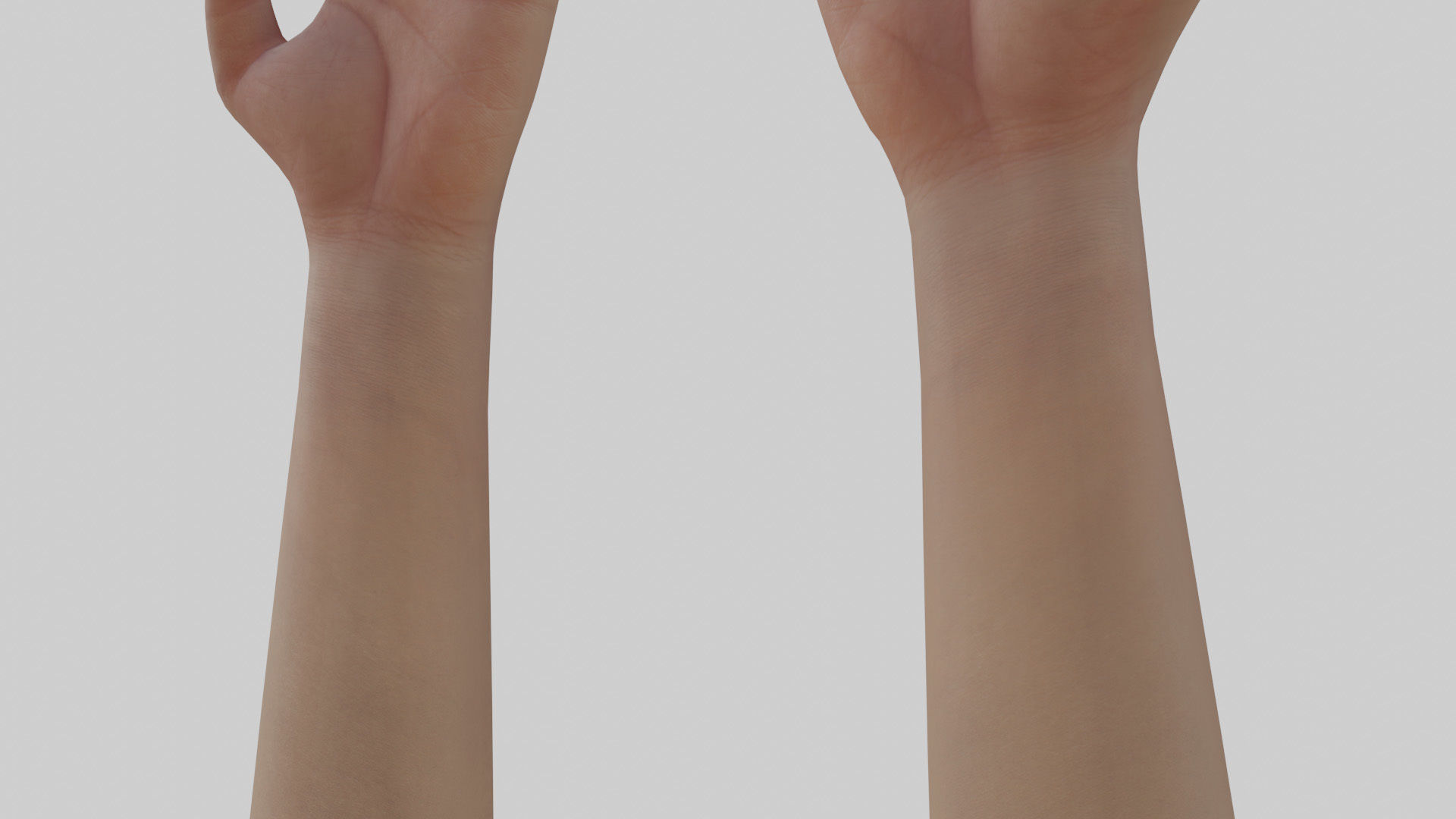 Rigged Hand With PBR Materials and Multiple Skins Low-poly 3D model_3