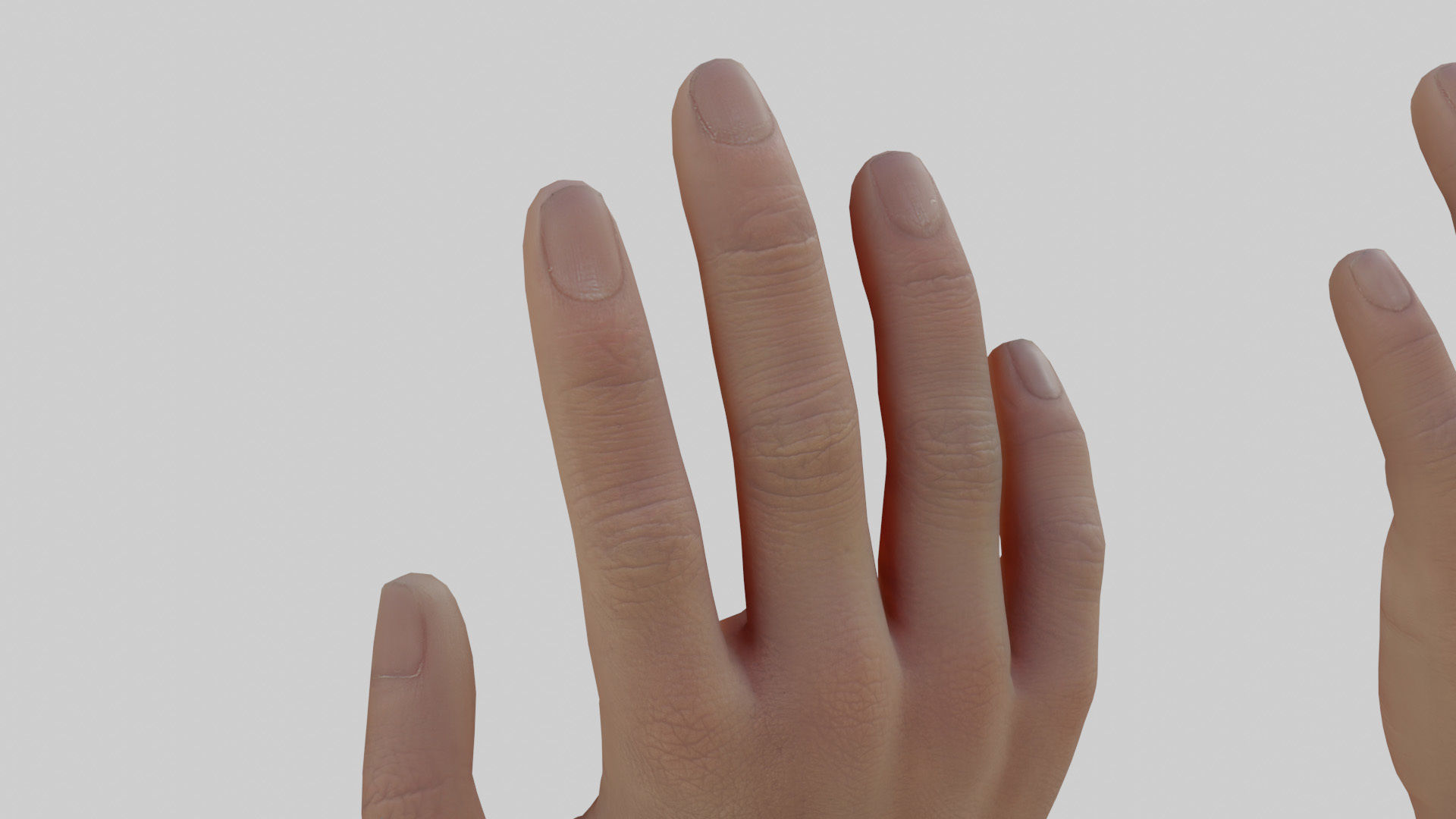 Rigged Hand With PBR Materials and Multiple Skins Low-poly 3D model_10