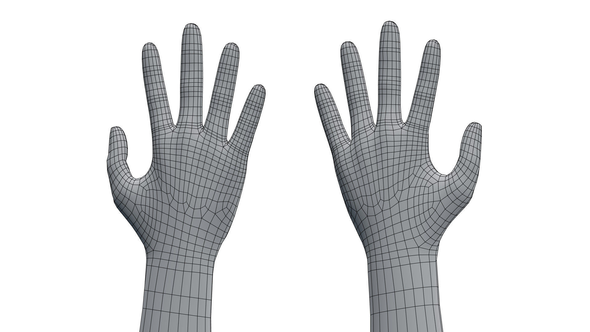 Rigged Hand With PBR Materials and Multiple Skins Low-poly 3D model_17