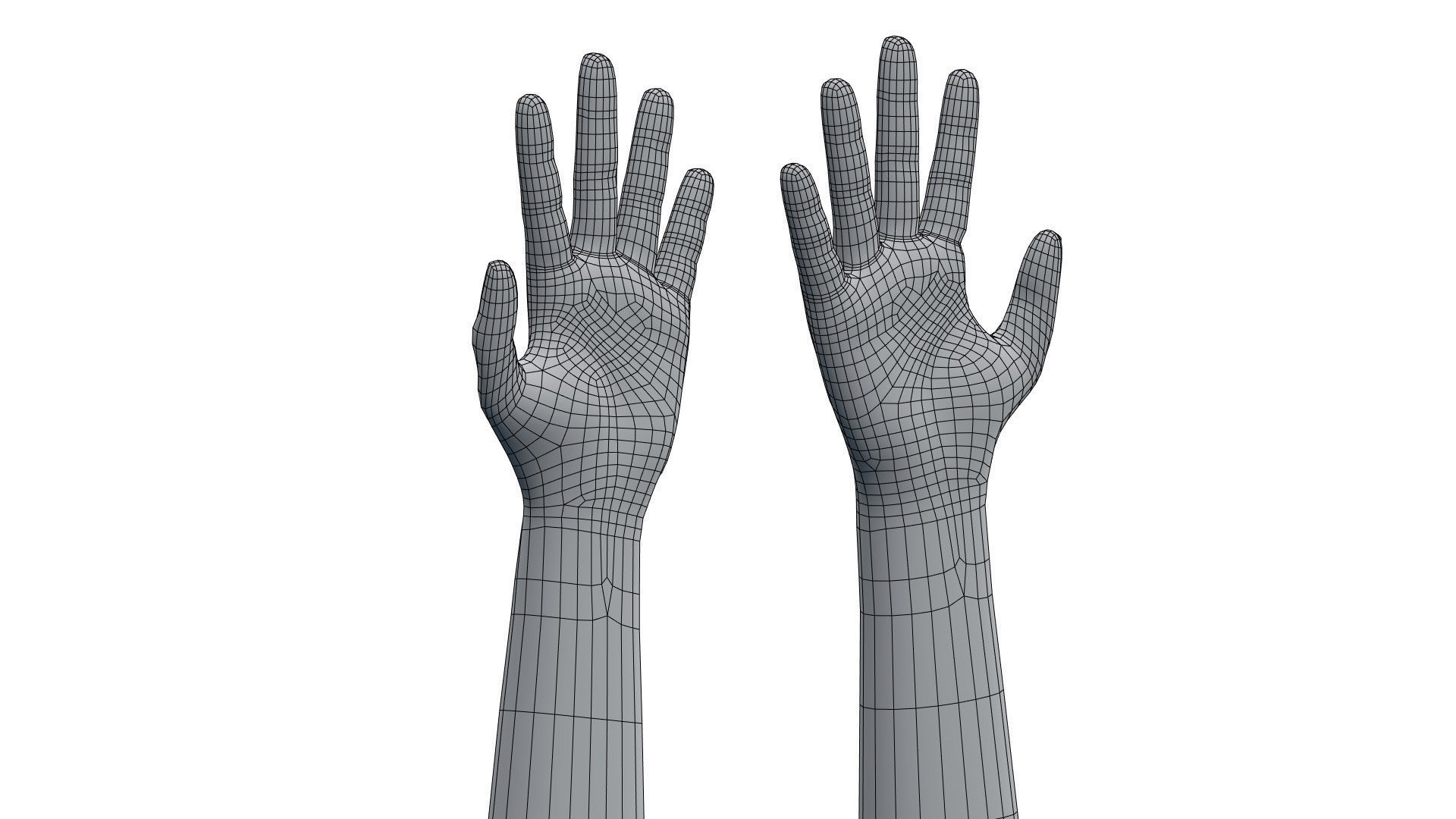 Rigged Hand With PBR Materials and Multiple Skins Low-poly 3D model_16