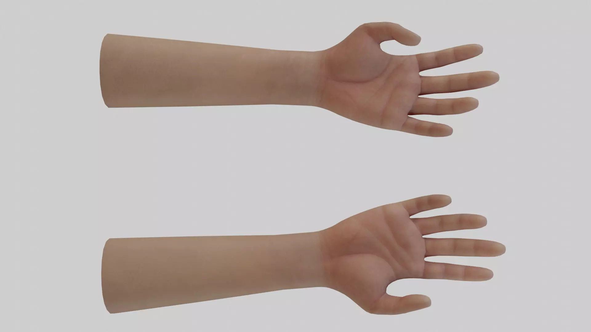 Rigged Hand With PBR Materials and Multiple Skins Low-poly 3D model_0