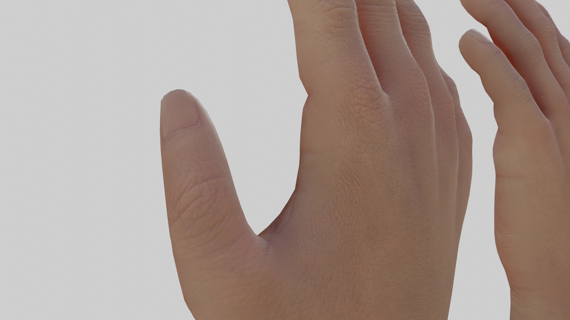 Rigged Hand With PBR Materials and Multiple Skins Low-poly 3D model_11