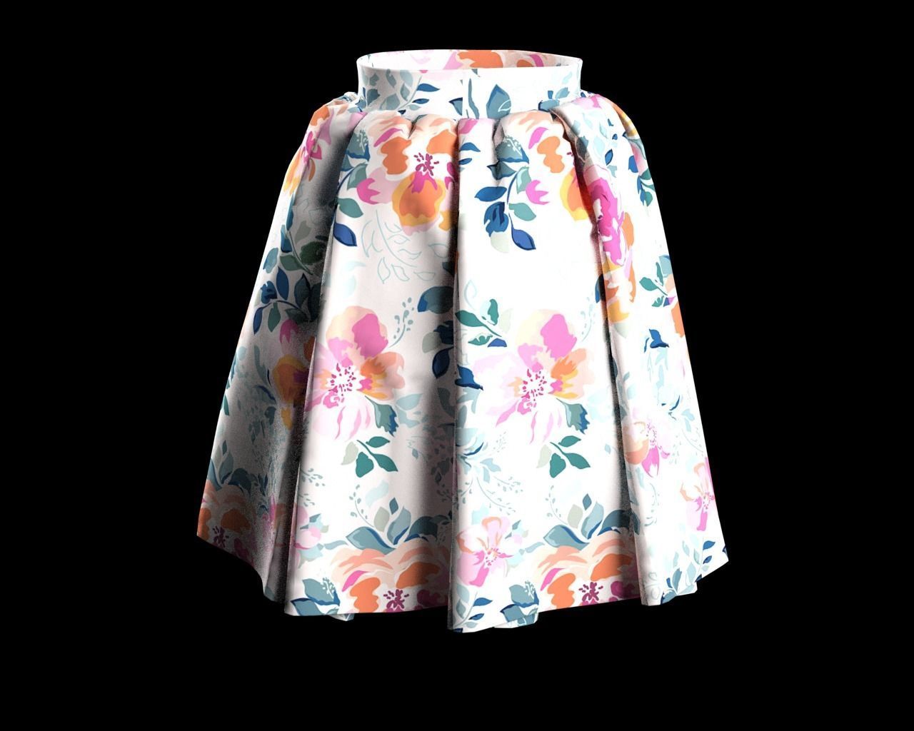 Stylish Designer Women Ballon Skirt 3D model 3D model_5