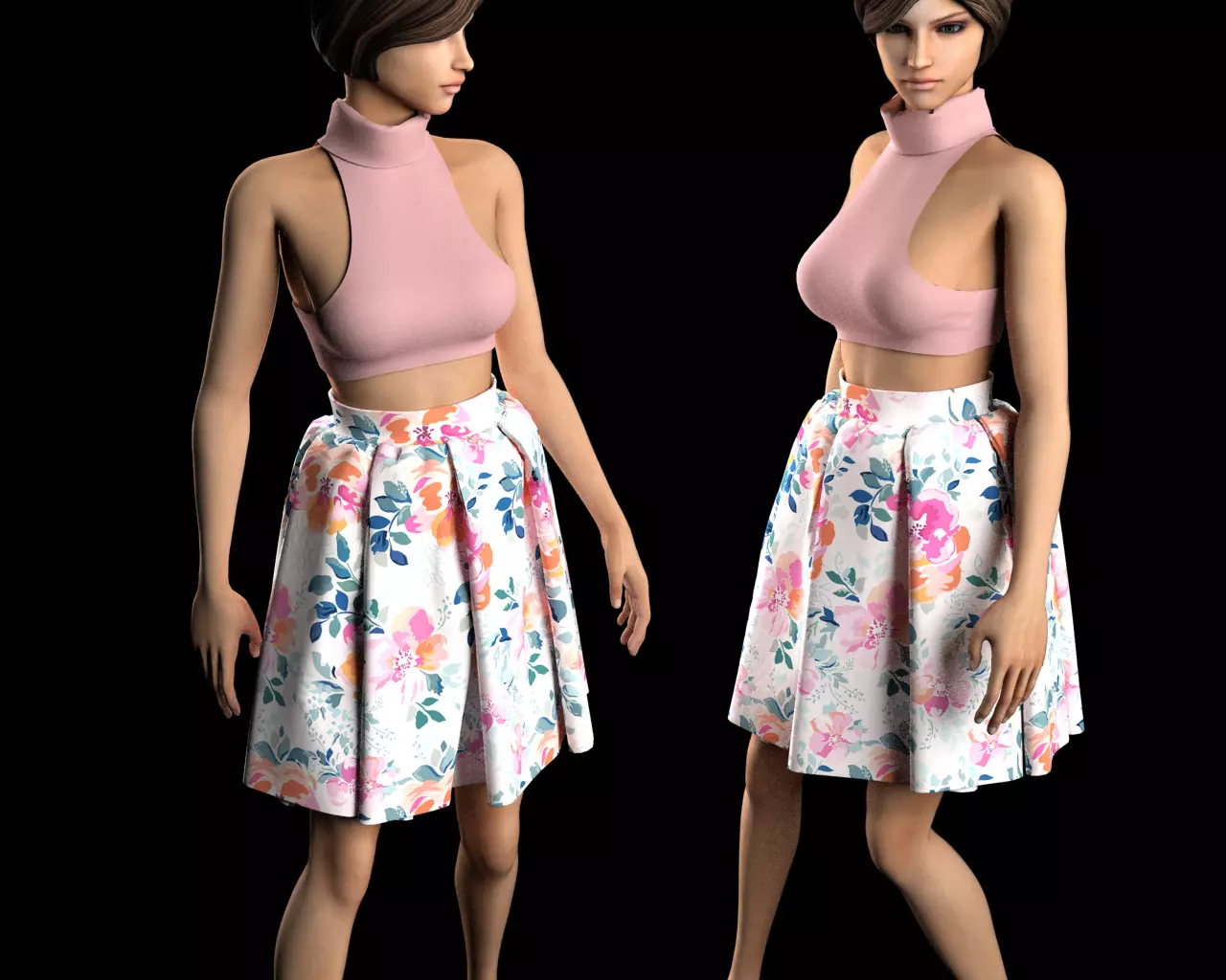 Stylish Designer Women Ballon Skirt 3D model 3D model_0