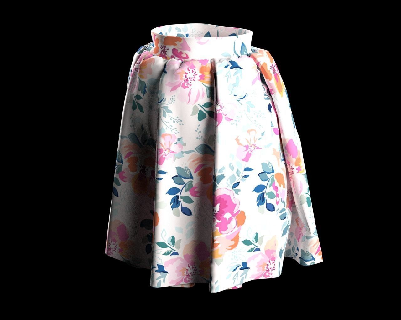 Stylish Designer Women Ballon Skirt 3D model 3D model_2