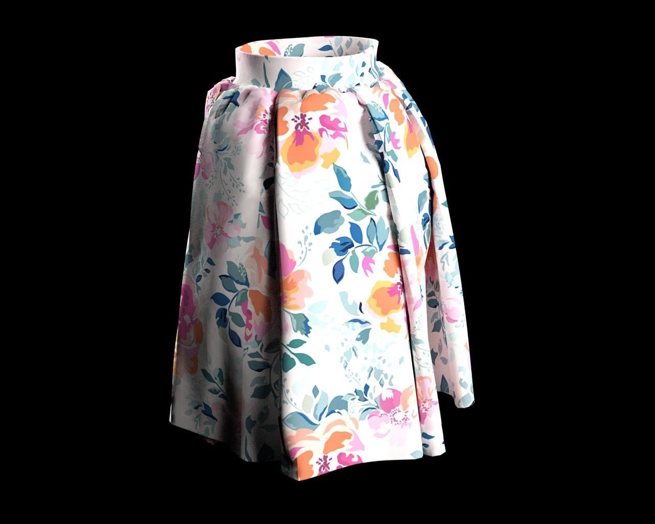 Stylish Designer Women Ballon Skirt 3D model 3D model_4