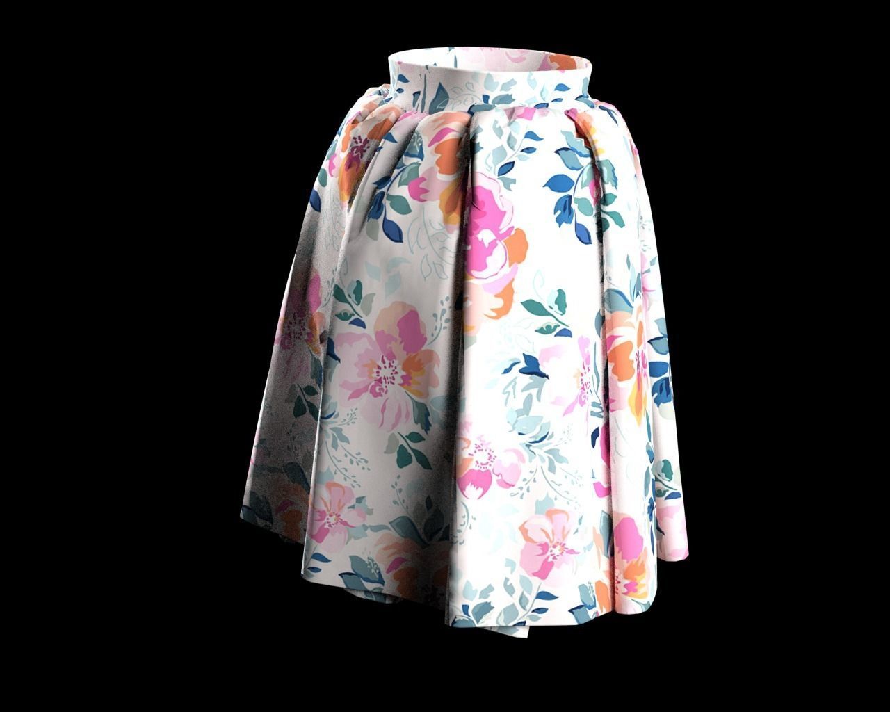 Stylish Designer Women Ballon Skirt 3D model 3D model_6