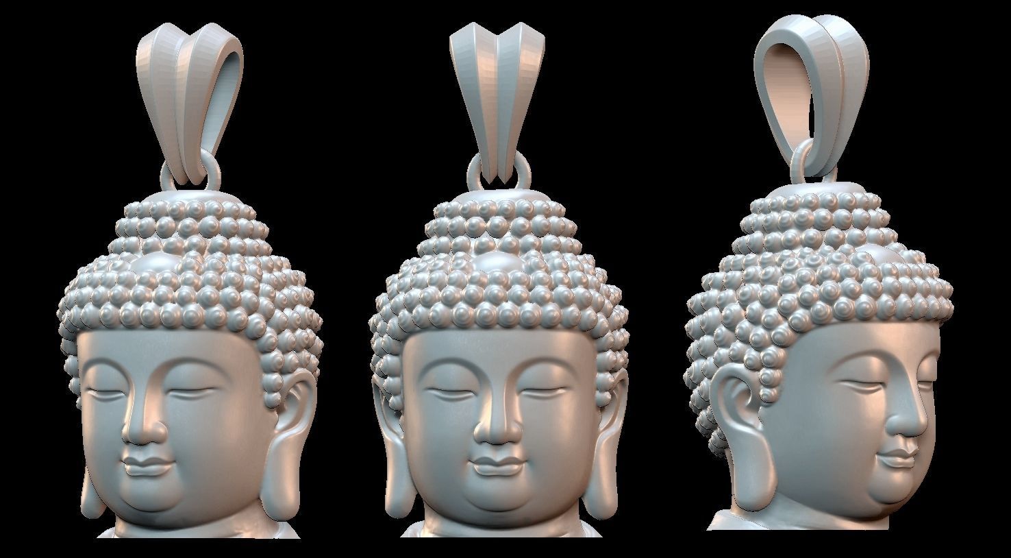  Buddha  Face Pendant Ready For 3D Print  3D print model_3