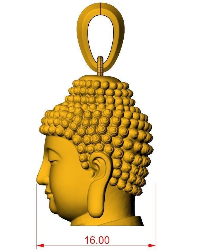  Buddha  Face Pendant Ready For 3D Print  3D print model_7