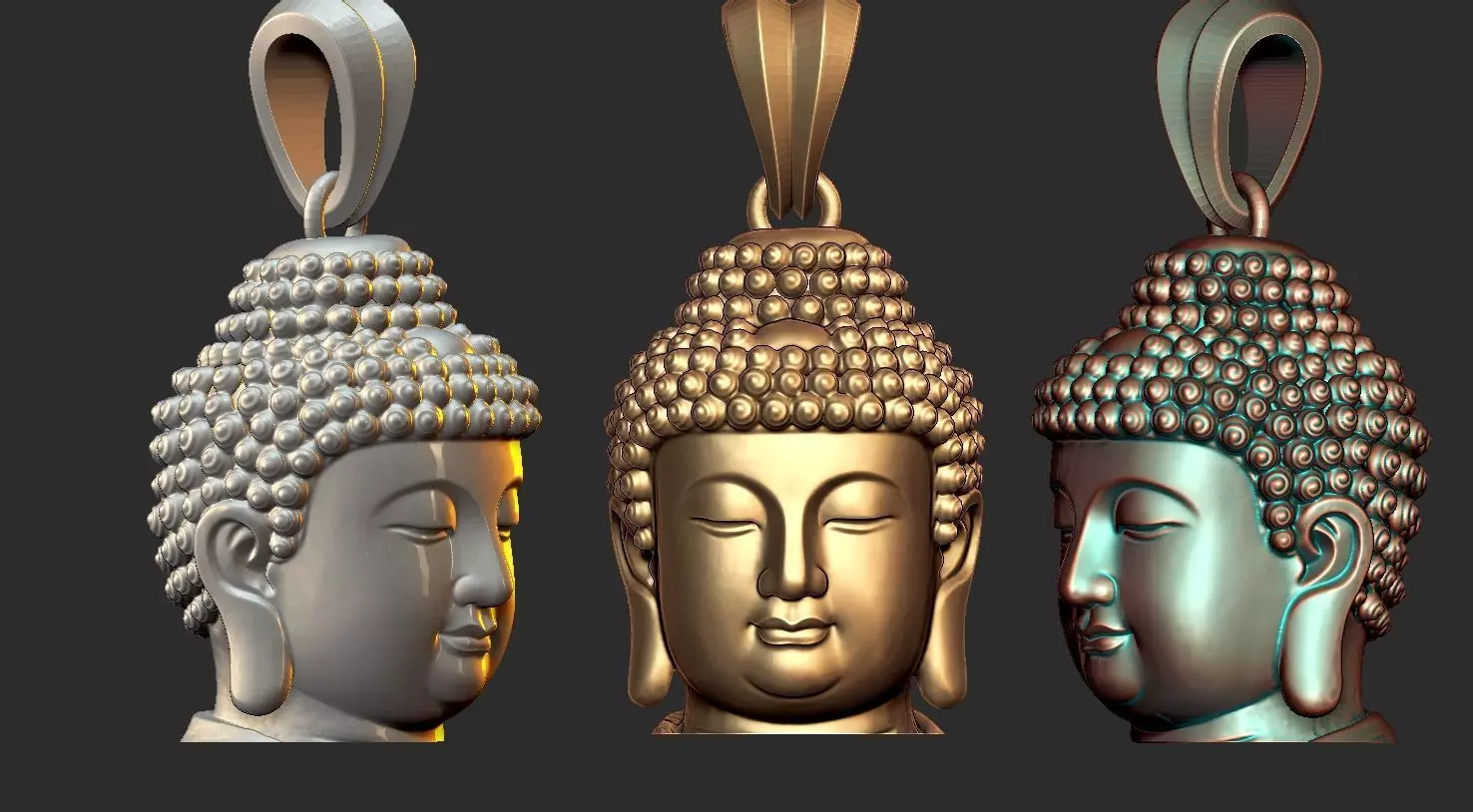  Buddha  Face Pendant Ready For 3D Print  3D print model_0