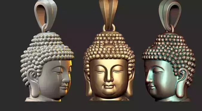  Buddha  Face Pendant Ready For 3D Print 