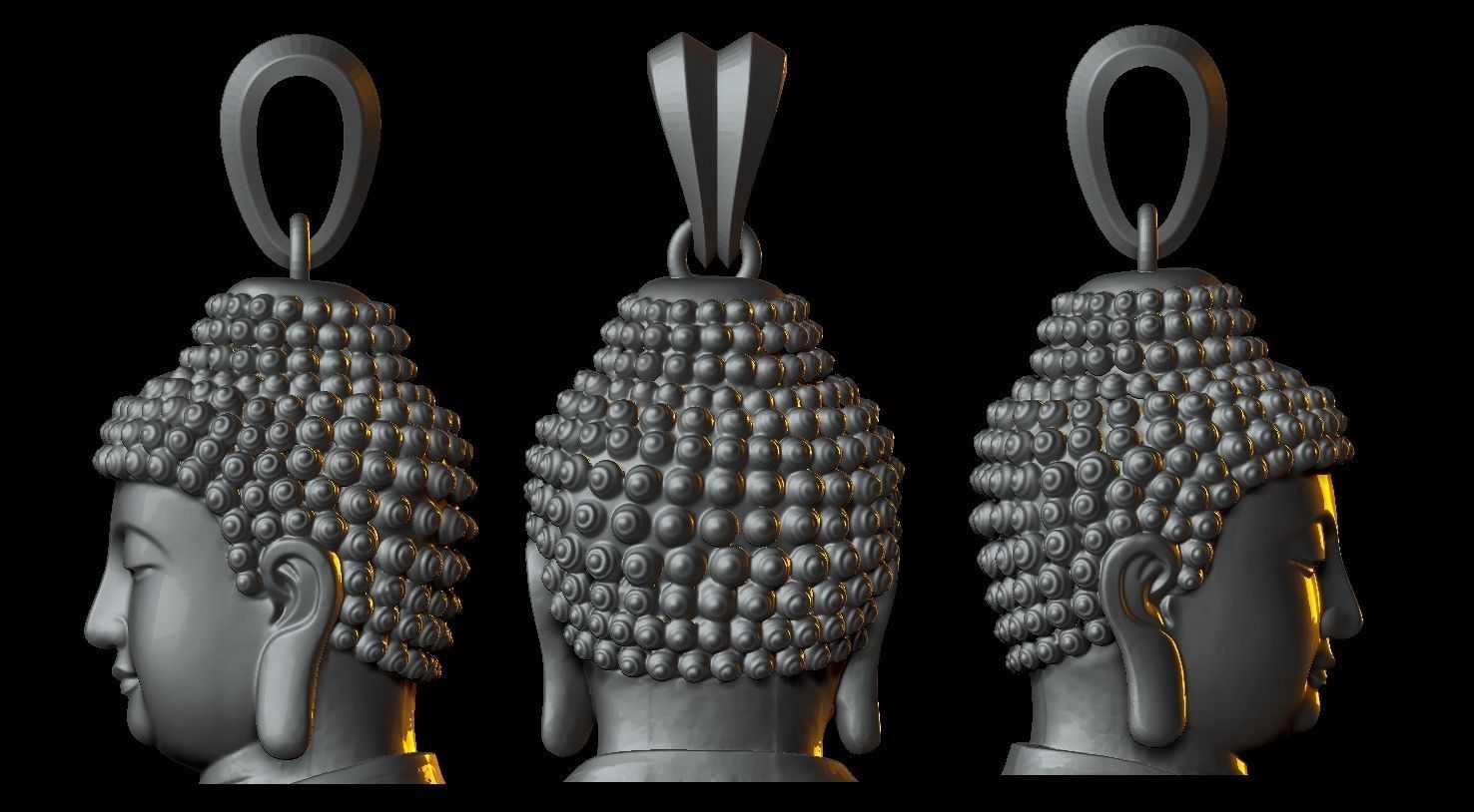  Buddha  Face Pendant Ready For 3D Print  3D print model_1
