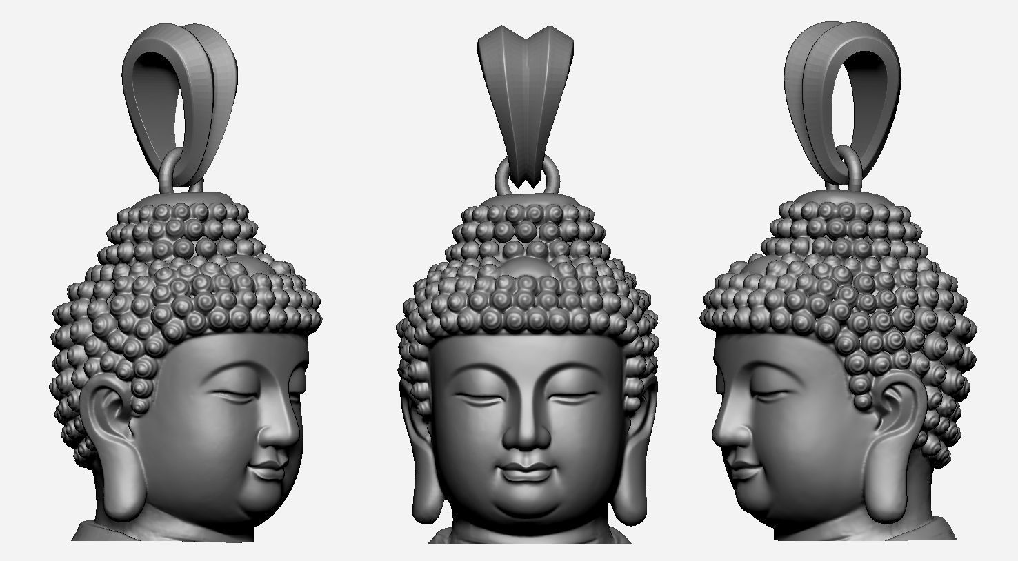  Buddha  Face Pendant Ready For 3D Print  3D print model_2