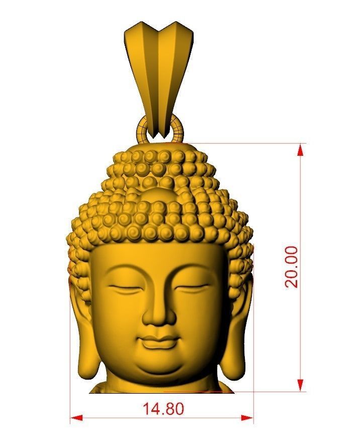  Buddha  Face Pendant Ready For 3D Print  3D print model_6