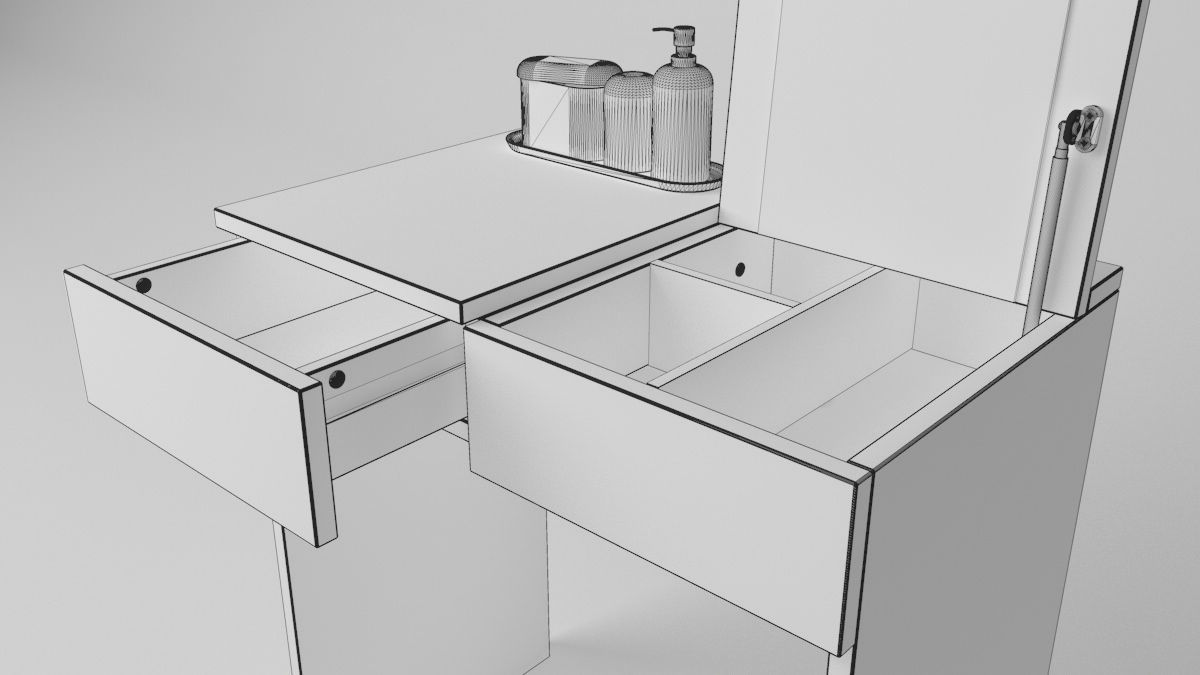 Brimnes Collection Dressing Table 3D model_7
