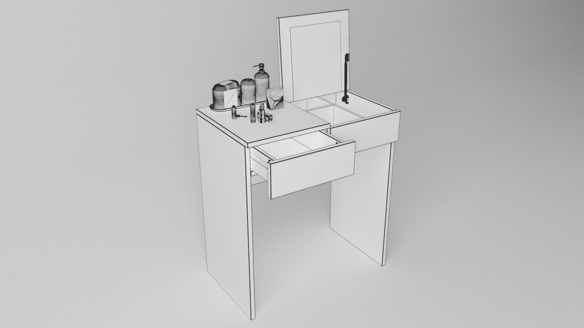 Brimnes Collection Dressing Table 3D model_1