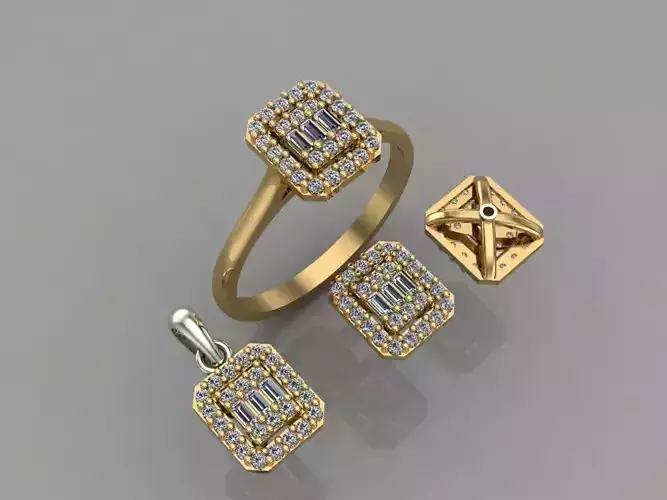 GC GOLD M0076- Diamond gold set 