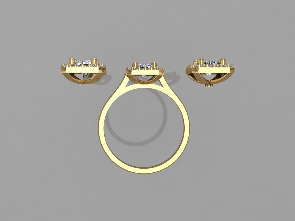 GC GOLD M0077- Diamond gold set  3D print model_3