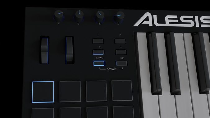 Alesis V61 MIDI keyboard High-poly and  Low-poly 3D model