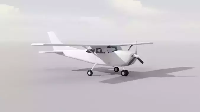 Cessna 182 video game model Rigged Animated PBR Substance sbsar