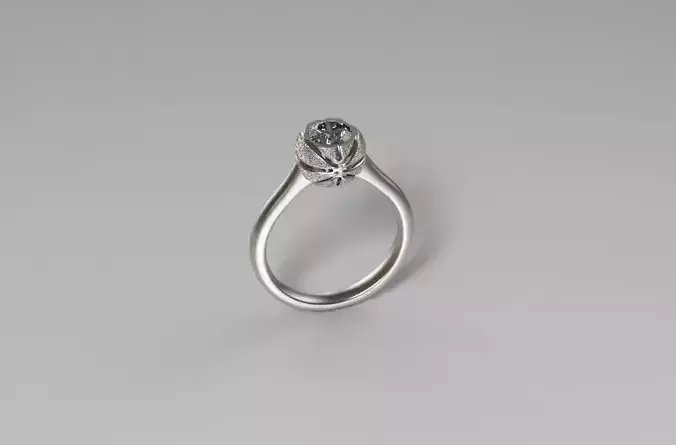 Basketball Solitaire Ring