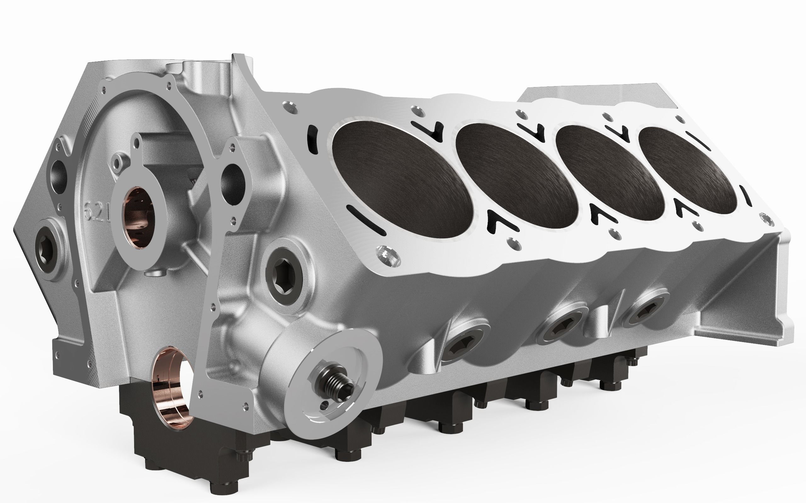 V8 Engine Block 3D model_3