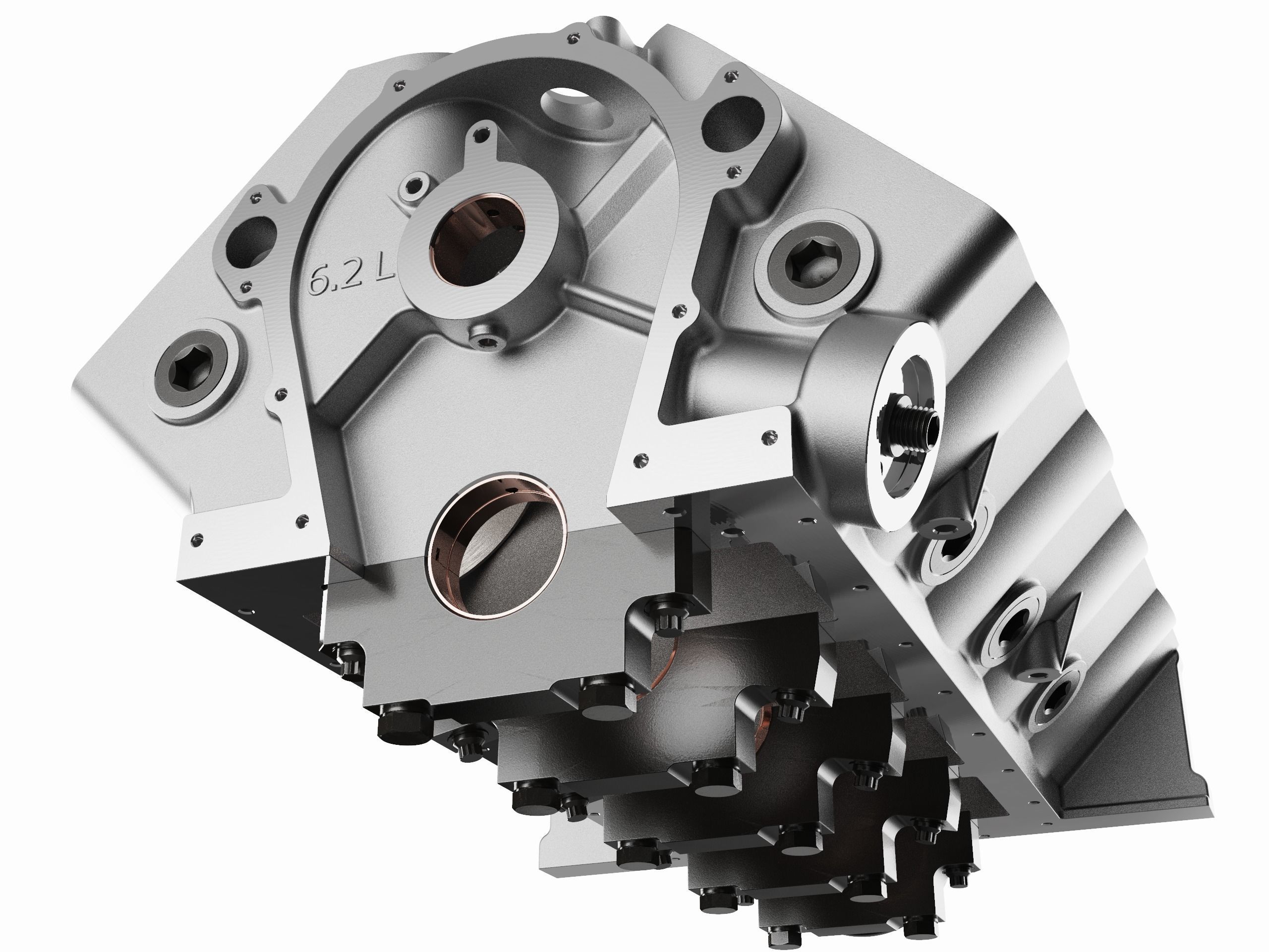 V8 Engine Block 3D model_5