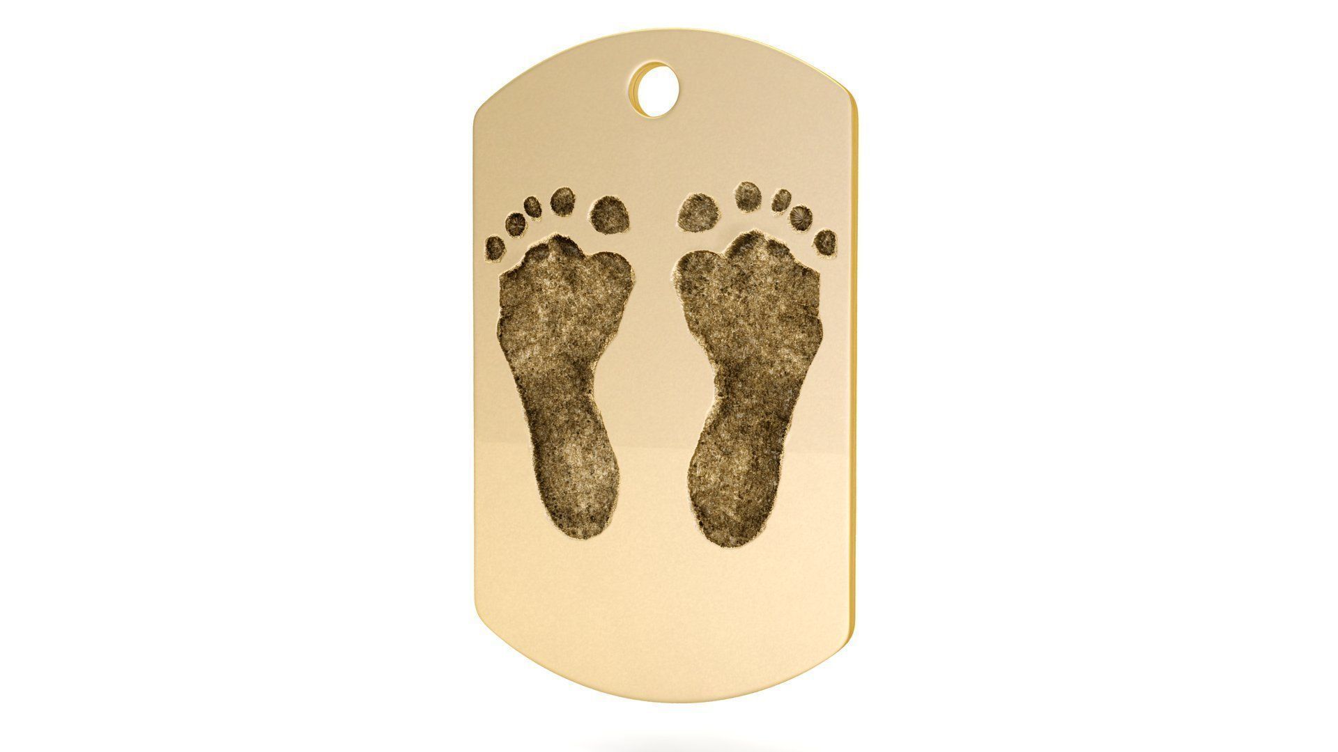 Footprint Pendant Tag 3D print model_2