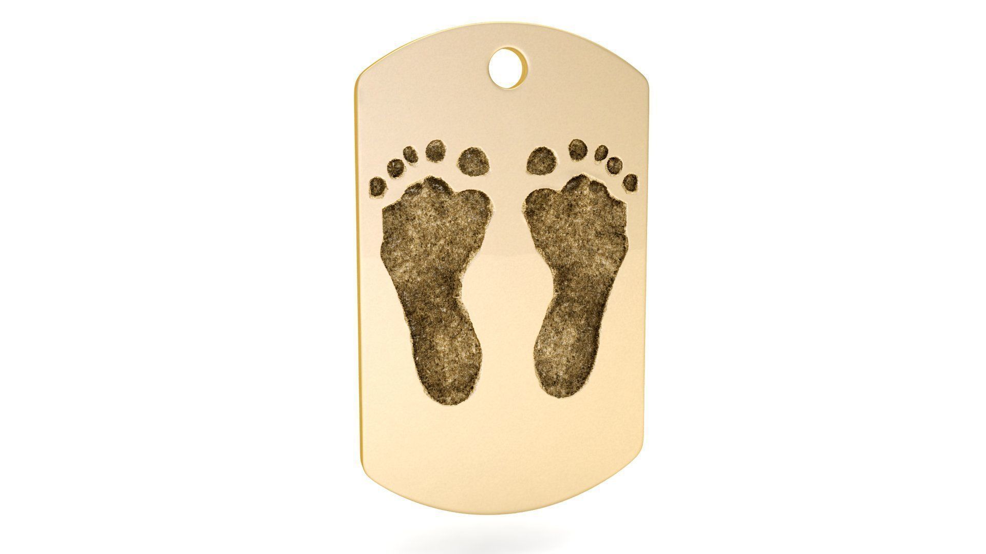 Footprint Pendant Tag 3D print model_1