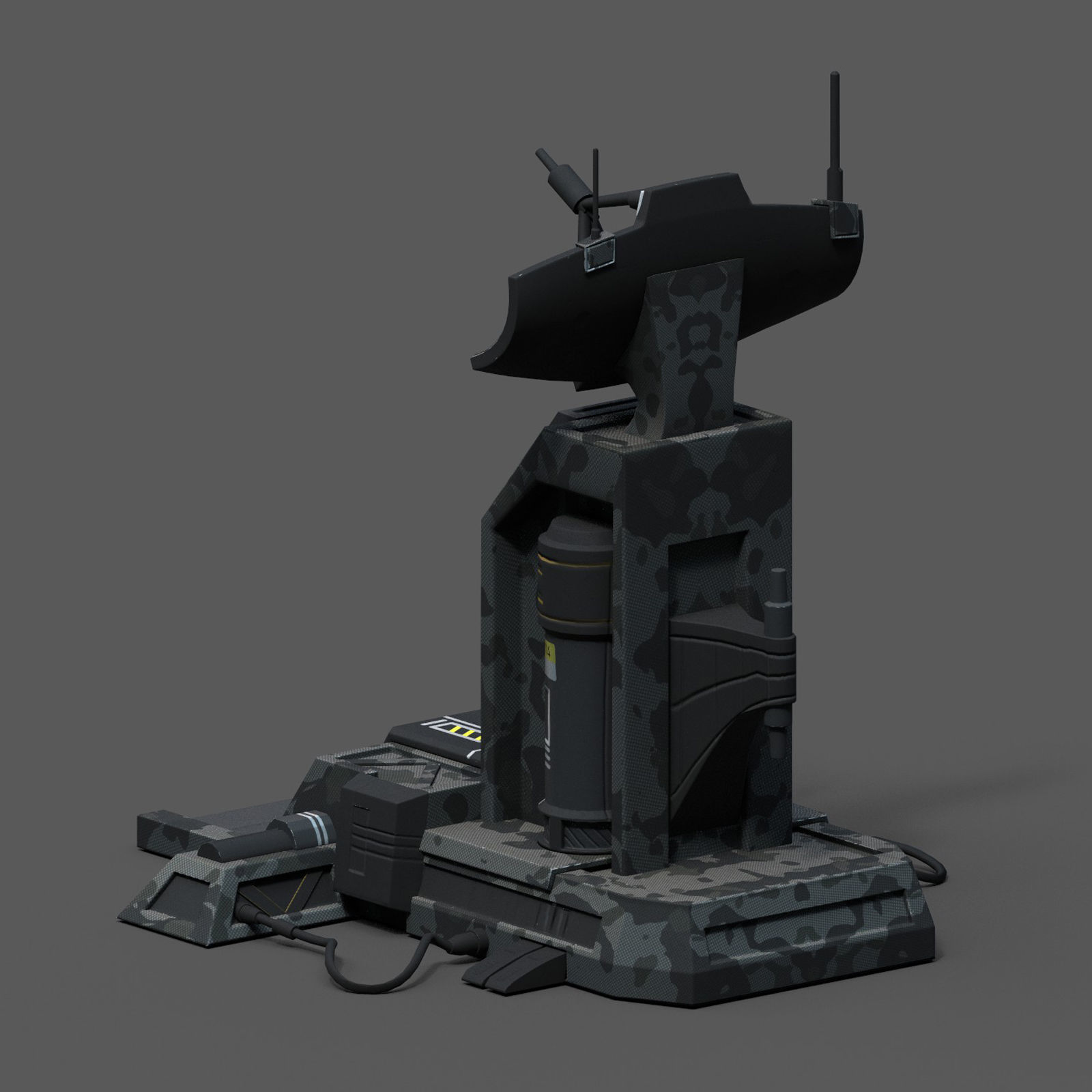 Scifi base building exterior skyscraper sci fi station Low-poly 3D model_5