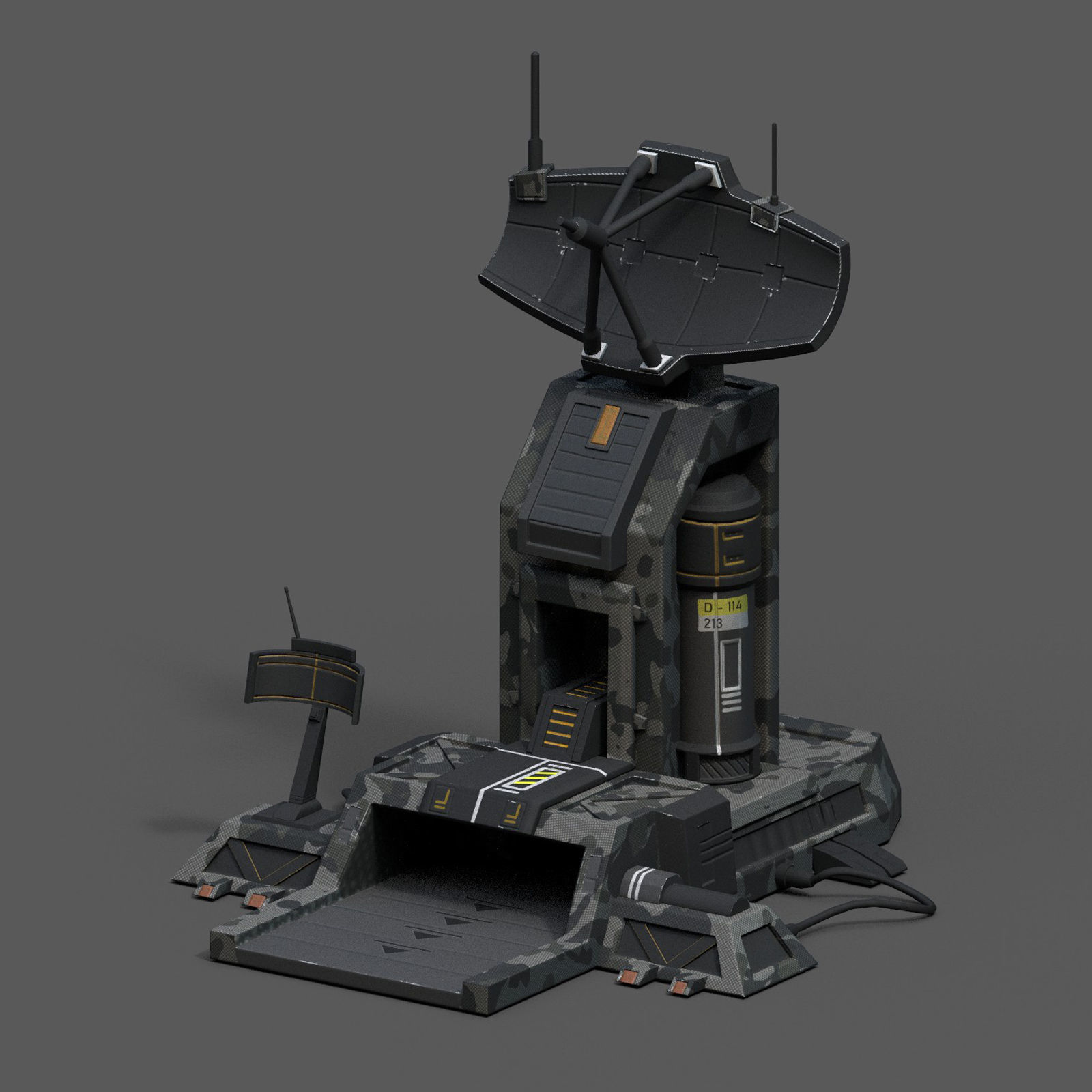 Scifi base building exterior skyscraper sci fi station Low-poly 3D model_2