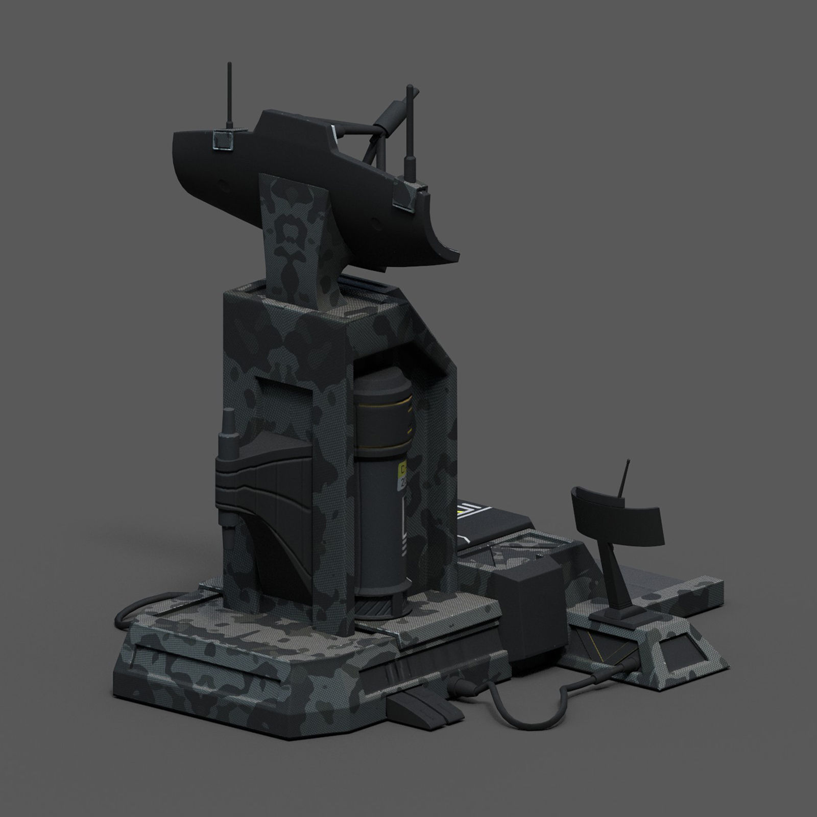 Scifi base building exterior skyscraper sci fi station Low-poly 3D model_3