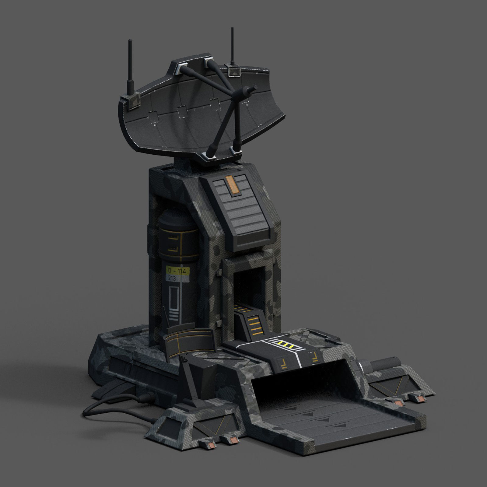 Scifi base building exterior skyscraper sci fi station Low-poly 3D model_4