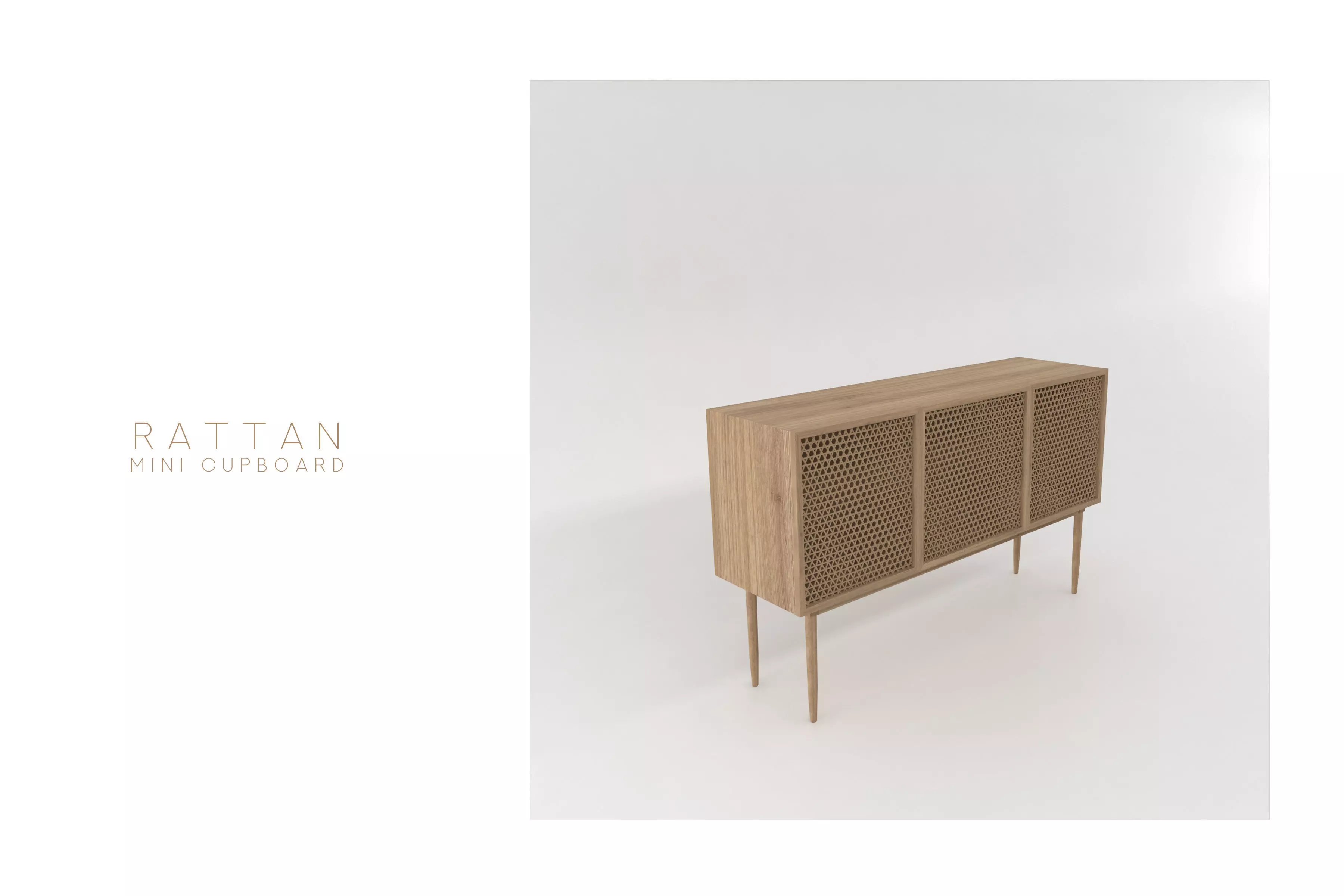 Rattan Mini Cupboard 3D model