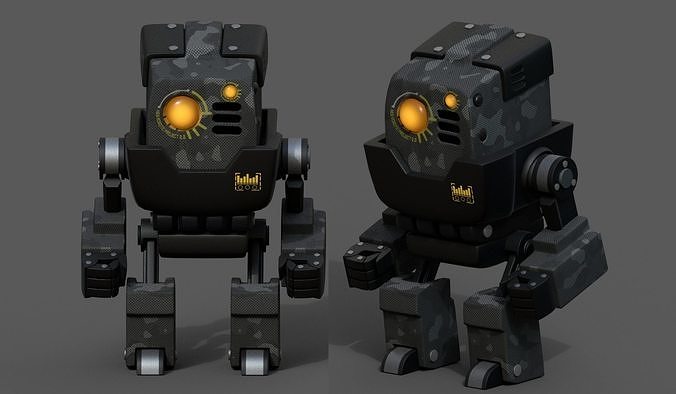 Robot cyborg scifi space machine fantasy 3d low poly science  Low-poly 3D model