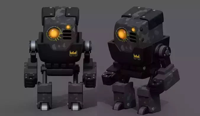 Robot cyborg scifi space machine fantasy 3d low poly science 