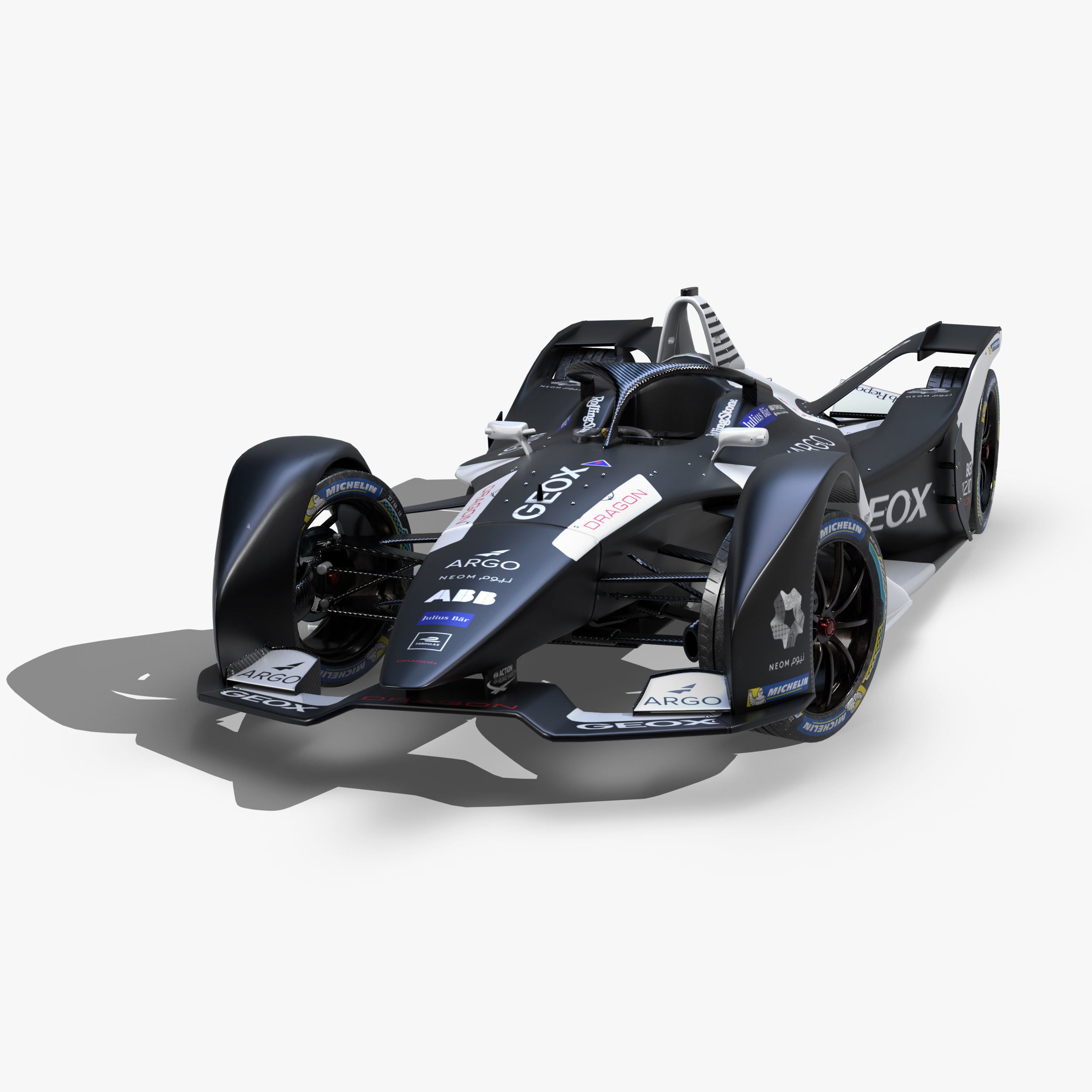 Dragon Formula E 2020 Low-poly 3D model_2