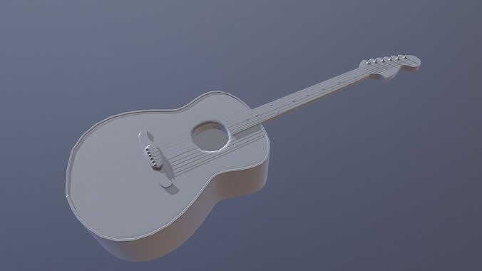 Accoustic Guitar Low-poly 3D model
