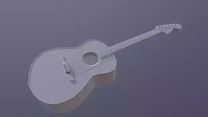 Accoustic Guitar Low-poly 3D model
