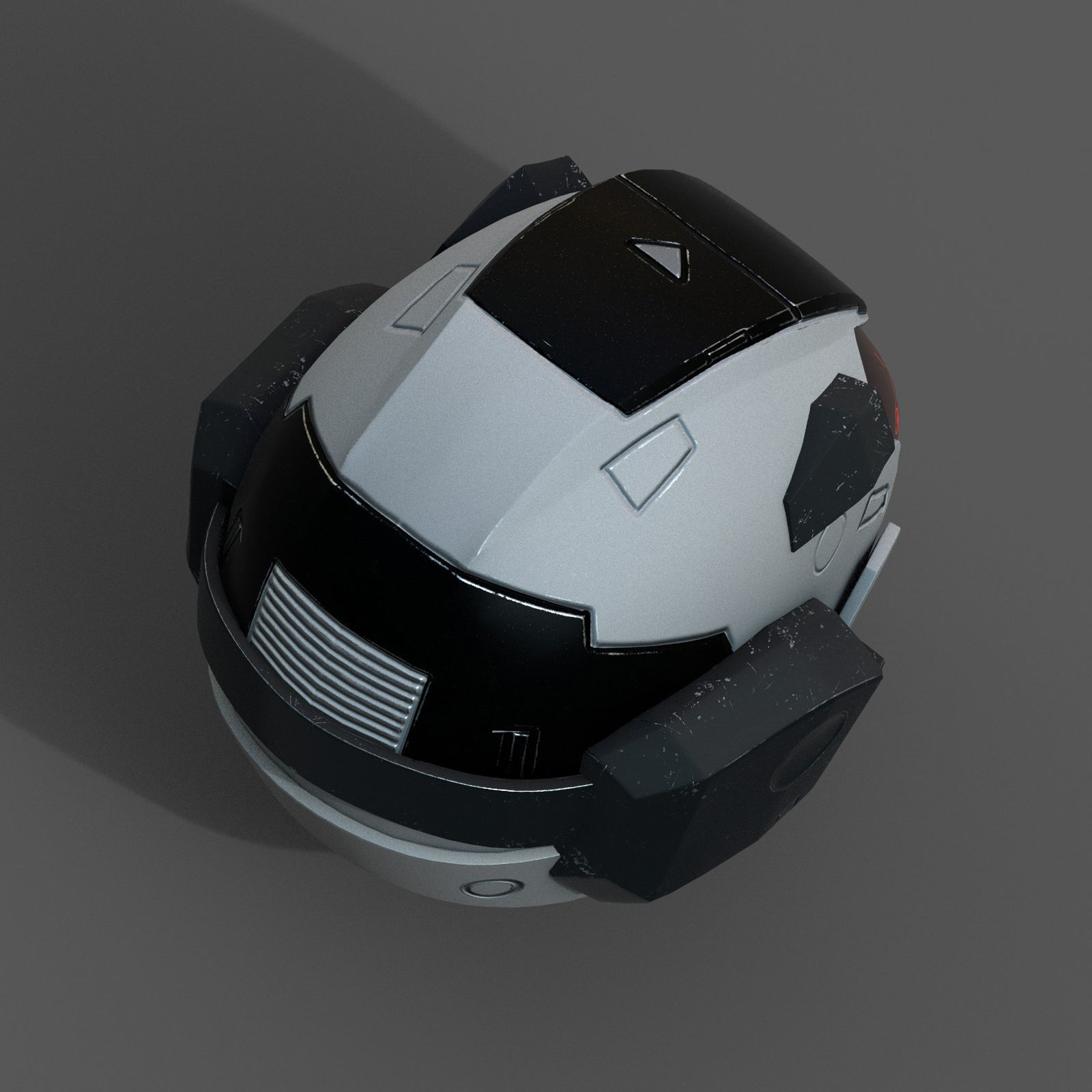 Helmet space cyborg robot military fantasy futuristic  Low-poly 3D model_4